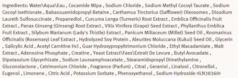 shampooing aveda invati composition