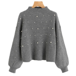 Pull gris perles 
