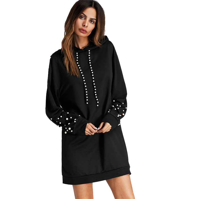 robe sweat perles