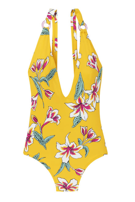 MAILLOT DE BAIN UNE PIÈCE, DÉTAILS ŒILLETS FLUOS