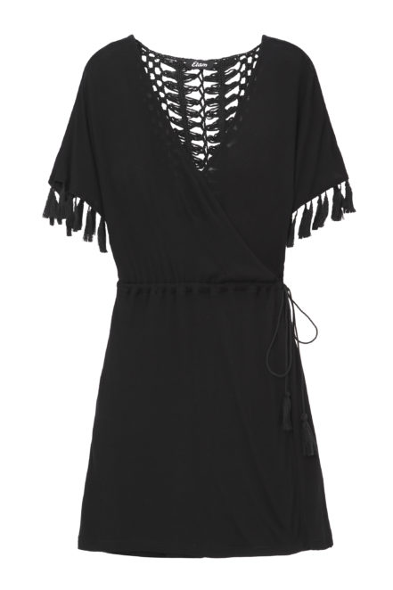 ROBE DE PLAGE COL V, DOS DENTELLE